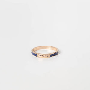 Vintage 14kt gold and blue enamel mourning ring