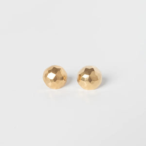 Vintage faceted gold dome earrings