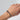 Hand modeling silver cuff made with three layers of metal and three pearls