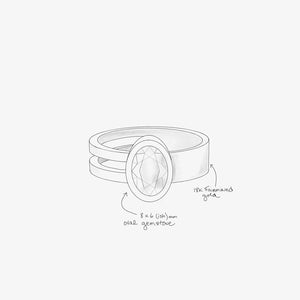 Custom Augusta ring drawing by Truss and Ore