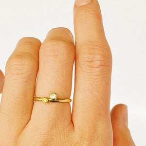 Hand modeling delicate, double sapphire ring in 18k gold by Truss and Ore