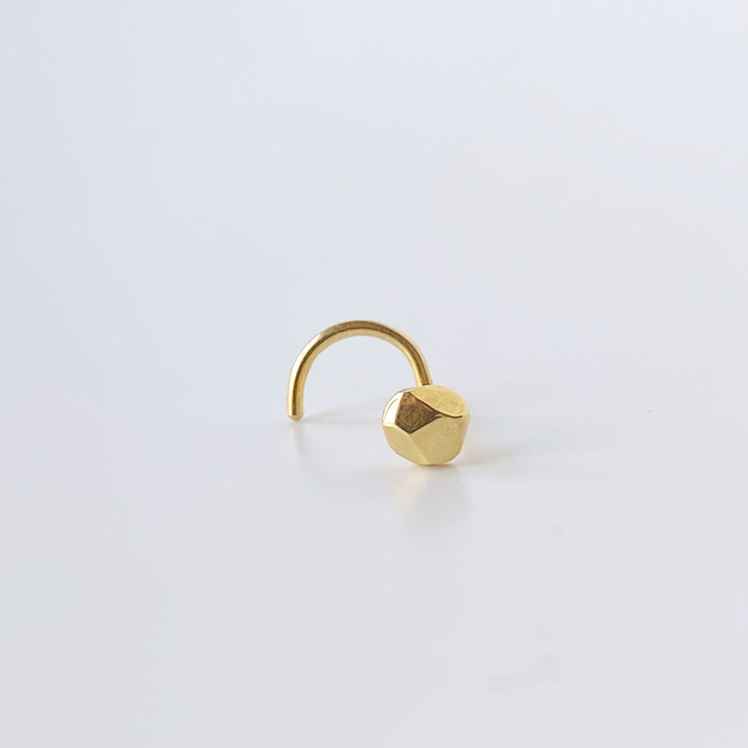 Cubic Zirconia Nose Ring 14K Yellow Gold - 20G 8MM | Kay