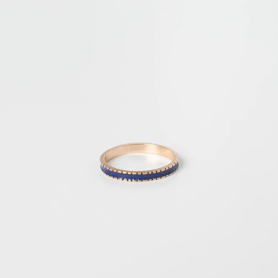 Vintage 14kt gold and blue enamel mourning ring