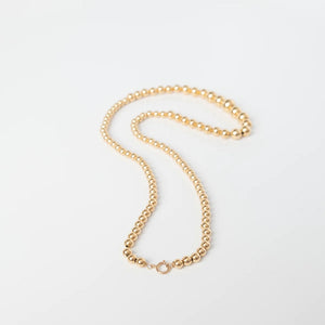 Vintage 14kt gold bead necklace
