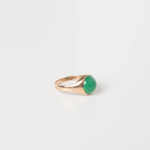 Vintage green hardstone signet ring